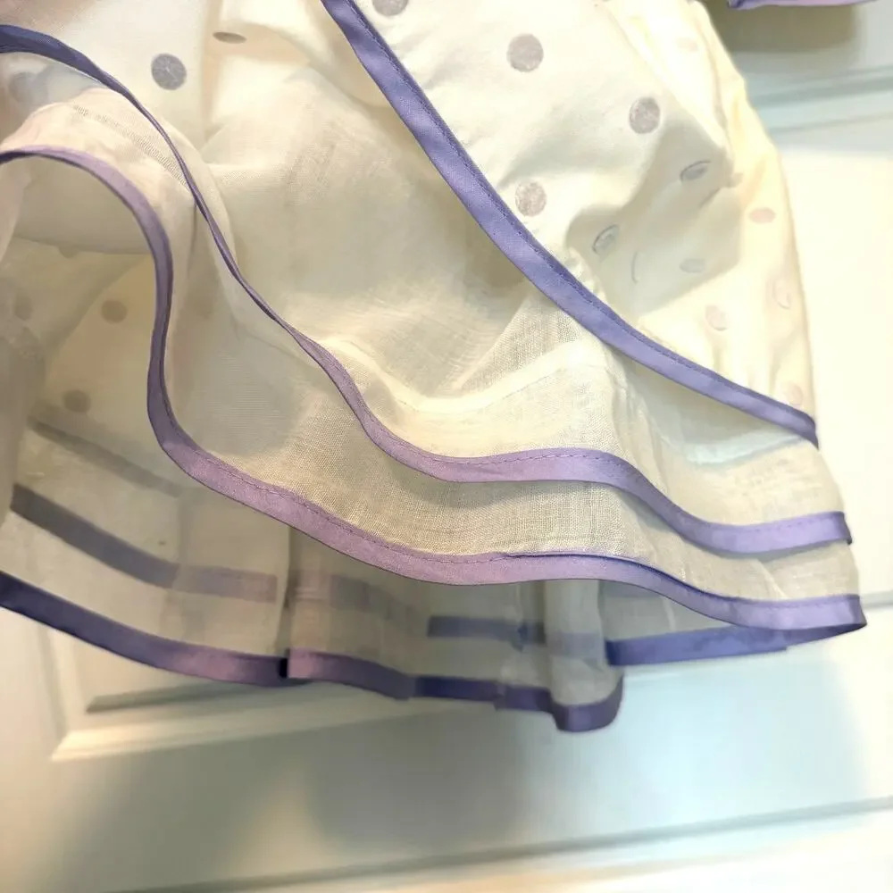 Vintage Nana's Pet Dress White Purple Polkadot 2T 3T